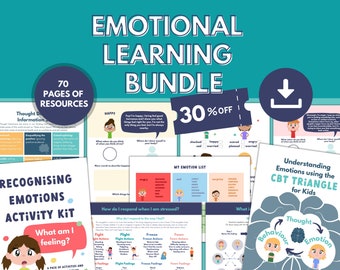 Emotion Learning PRINTABLE Bundle for Kids | Social Emotional Learning, Emotion Cards Mindset,Emotional Education & Recognising Emotions