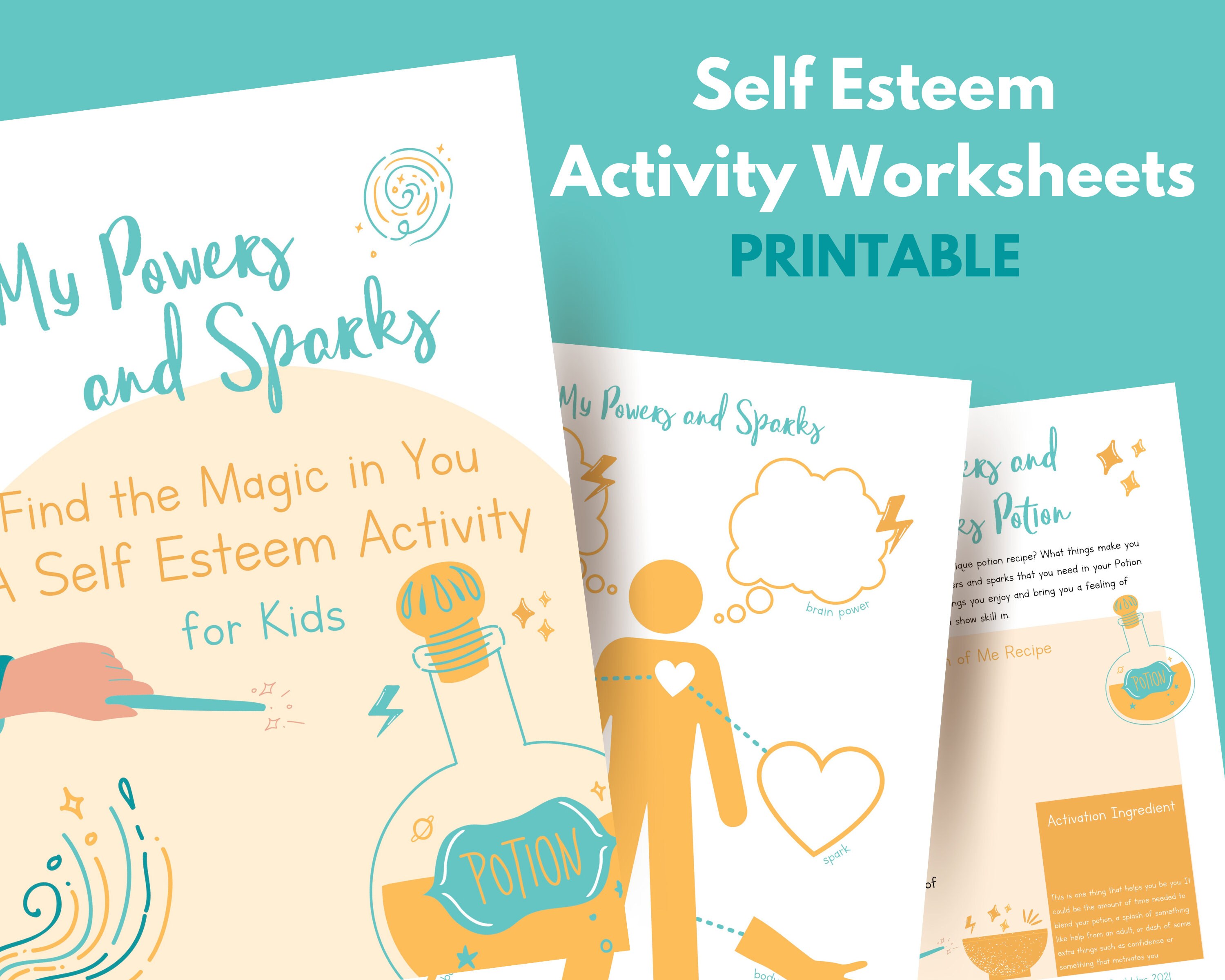 kids self esteem and confidence activity worksheets etsy denmark