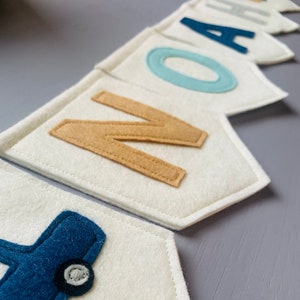 Boys Name Banner - Personalised Bunting - Nursery Decor - Felt Banner - Party Decor - Boys Bunting - Birthday Decor - Birthday Banner - Felt