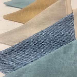 Linen Bunting - Oyster and Blue  - Baby Shower - Nursery Decor - Wall Hanging - Baby Room - Fabric Bunting - Garland - Boys Room - Play Room