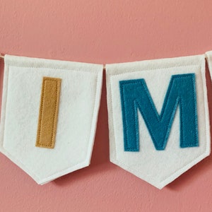 Name Banner Personalised Bunting Nursery Decor Felt Banner Party Decor Girls Bunting Birthday Decor Birthday Banner Felt Mimi Mix