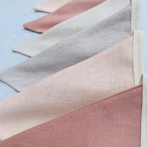 Linen Bunting - Home Decor - Fabric Bunting- Baby Shower - Girls Nursery - Wall Hanging - Baby Room - Blush Pink/Neutral Bunting - Garland