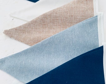 Linen Bunting - Navy & Jute - Fabric Bunting - Baby Shower - Nursery Decor - Wall Hanging - Baby Room - Birthday - Linen Decor - Garland