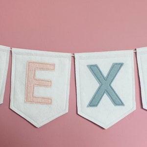 Name Banner Personalised Bunting Nursery Decor Felt Banner Party Decor Girls Bunting Birthday Decor Birthday Banner Felt image 3