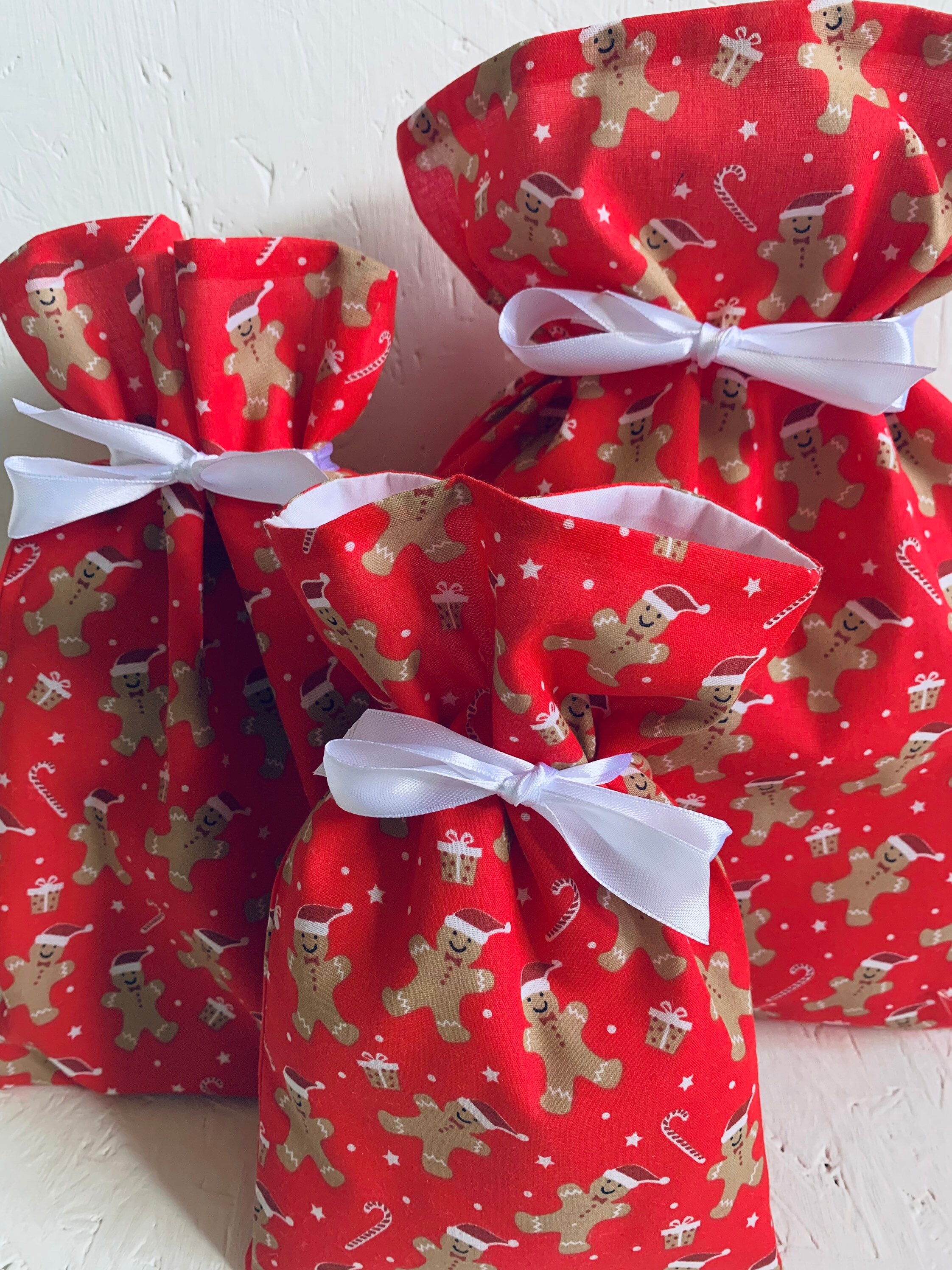 Gingerbread Man Gift Bags Reusable Bags Christmas Gifting Etsy UK