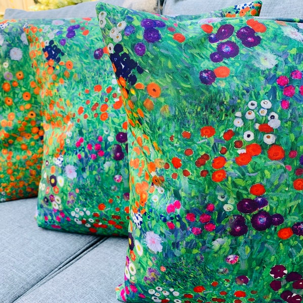 Outdoor Cushion Covers - UV Proof - Water Repellent- Garden Decor - Floral - Garden Cushion - Handmade - Weatherproof Decor - Outdoor Decor