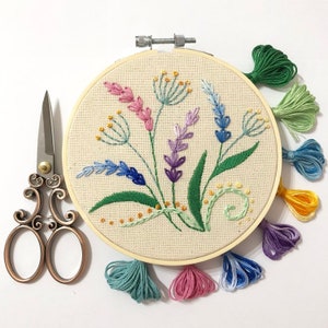 Wildflowers Hand Embroidery Pattern | Digital Download PDF | Contains Detailed Tutorials for Beginners