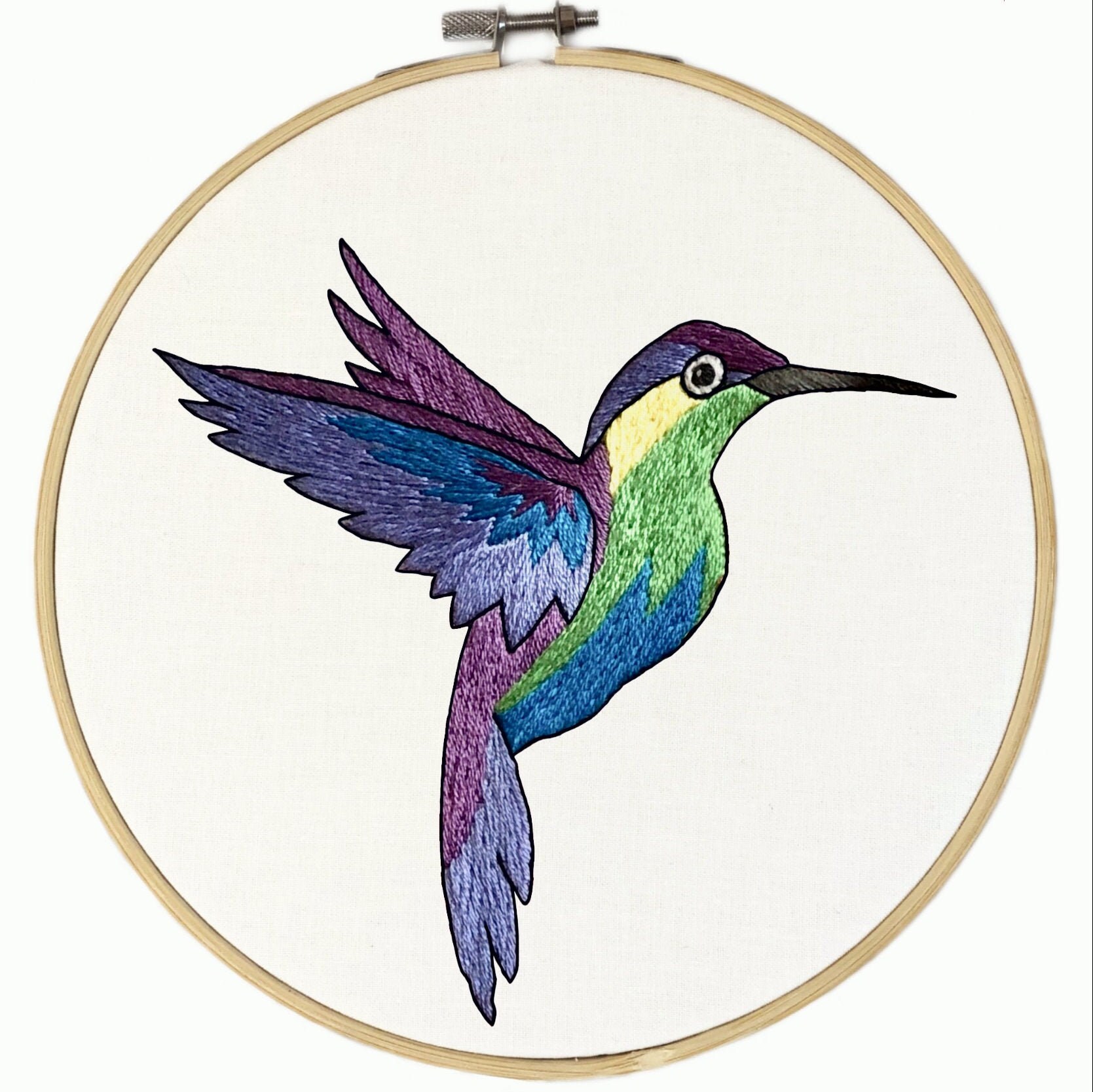 Hummingbird Hand Embroidery Pattern 7 Inches Digital Etsy