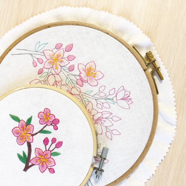Cherry Blossom Small Version Hand Embroidery Pattern | Digital Download ...