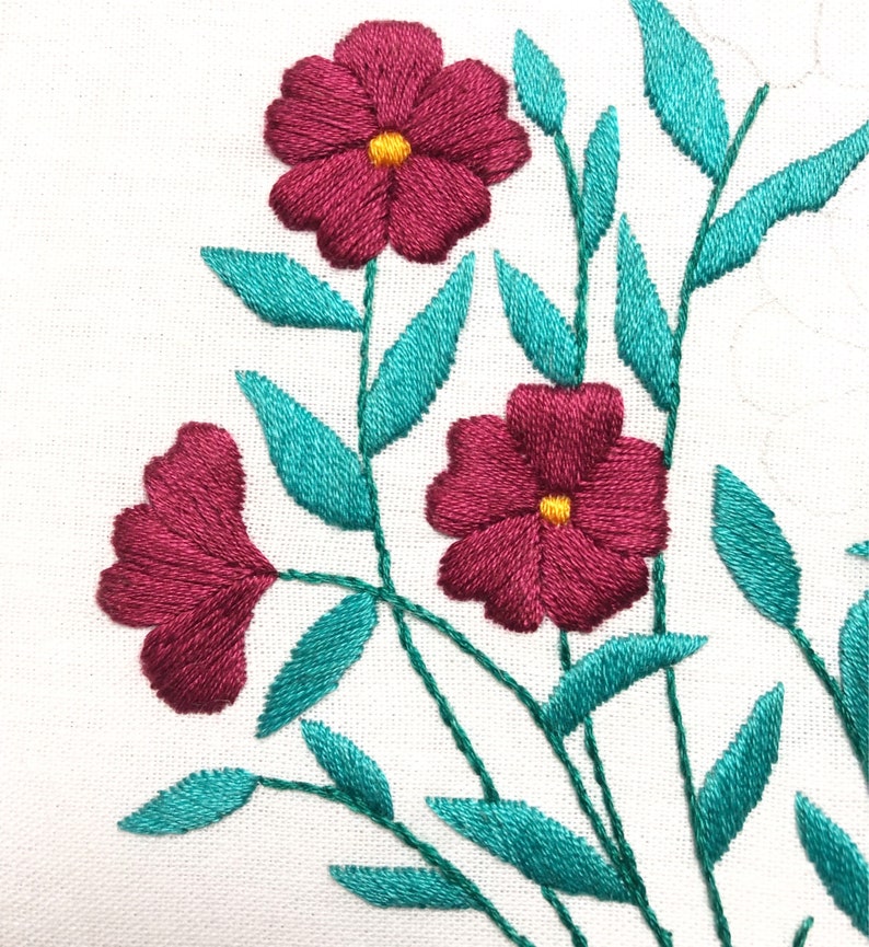 Red peony hand embroidery pattern digital download pdf  etsy Red peony hand embroidery pattern digital download pdf  etsy