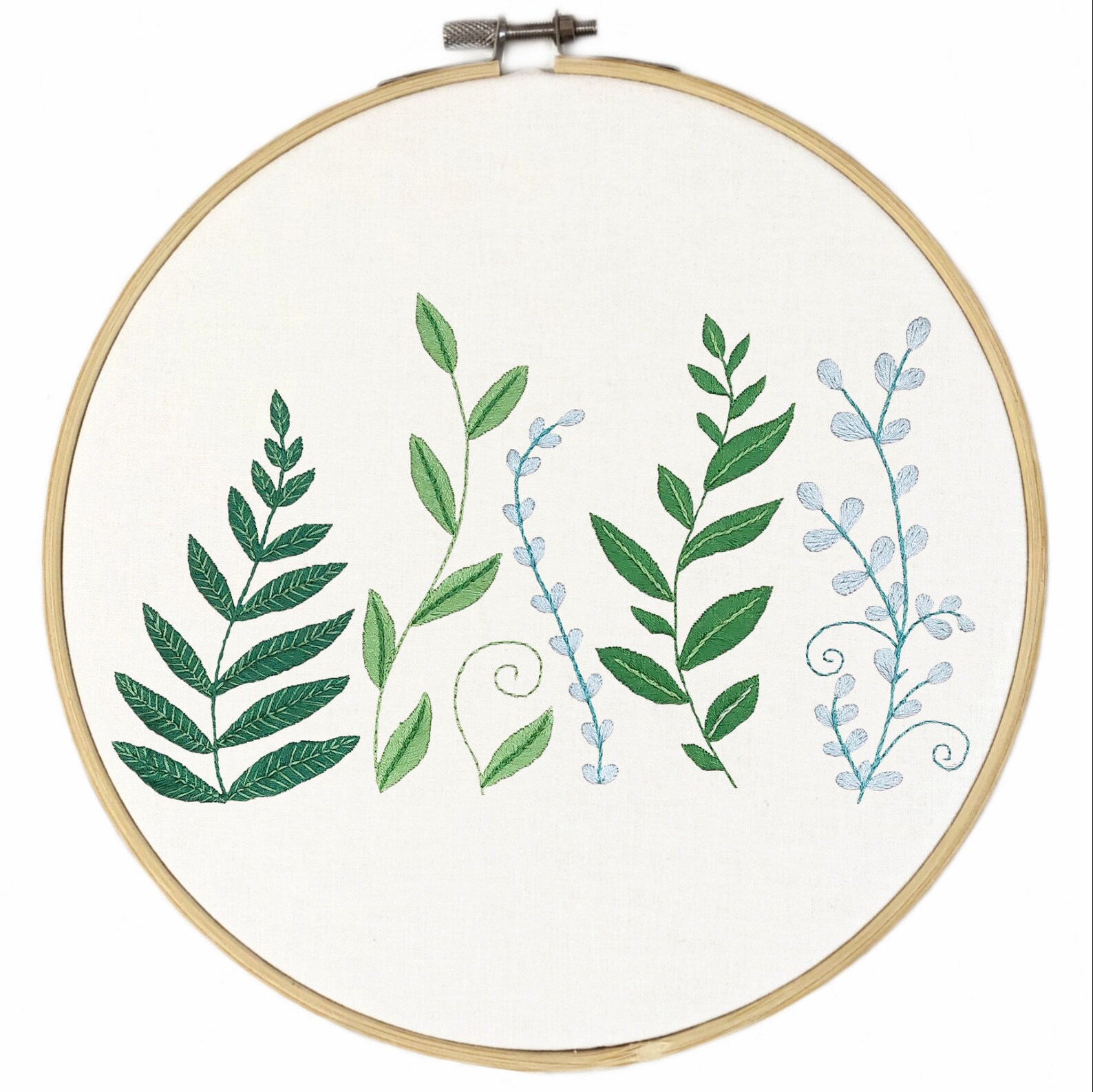 Green Leaves Hand Embroidery Pattern | Digital Download PDF | Contains ...
