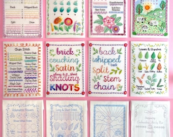 All 12 PDF Patterns for Hand Embroidery Samplers Guide Book + Complete Video Course for Beginner and Intermediate Stitchers Digital Download