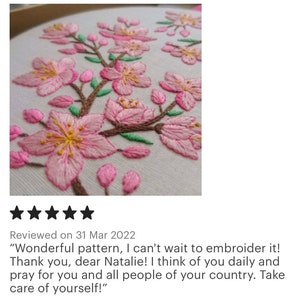 Cherry Blossom Hand Embroidery Pattern | Digital Download PDF ...