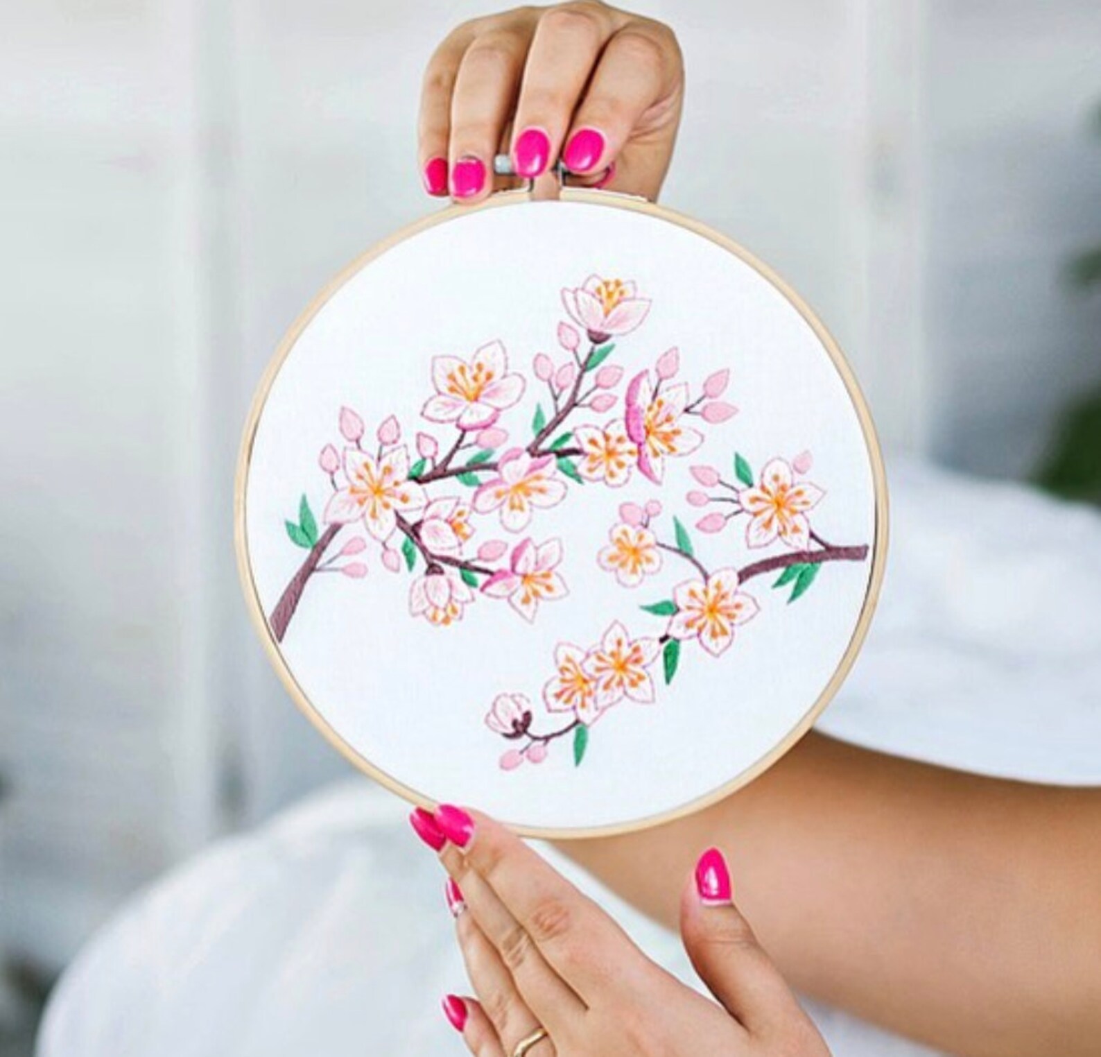 Cherry Blossom Hand Embroidery Pattern | Digital Download PDF ...