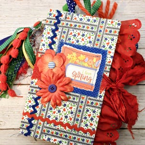 Vintage Dark Red Junk Journal for Sale Antique Roses