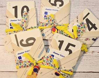 Vintage Flashcard Ephemera Pack: Math & Trivia Collage Pieces