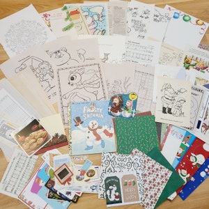 Christmas Junk Journal Kit #6 With 100+ Pieces of Ephemera & 1 Little Golden Book/Christmas Ephemera Pack/Frosty the Snowman