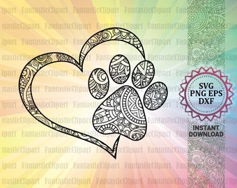 Download Paw Mandala Svg Etsy