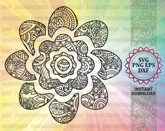 Download Flower Svg Flower Decal Flower Mandala Art Flower Clipart Etsy