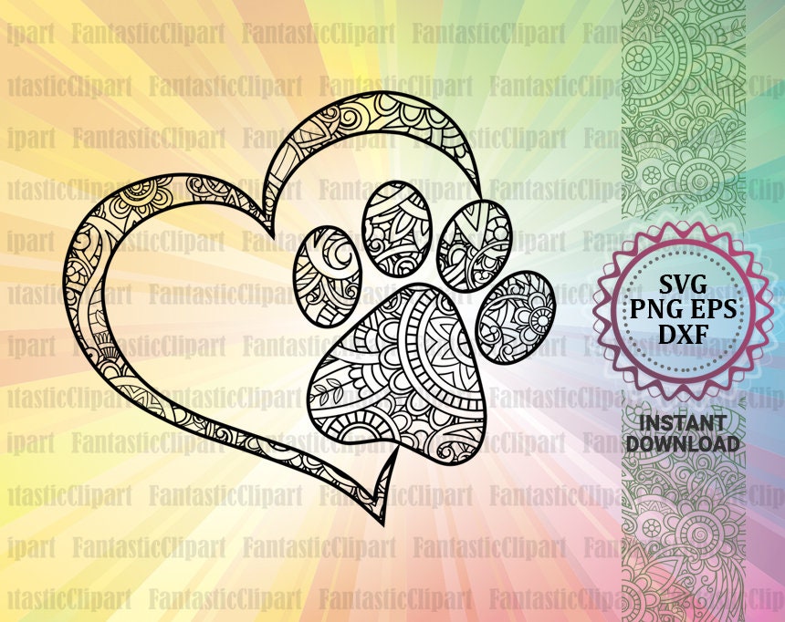 Download Heart Paw Svg Heart Paw Print Svg Paw Heart Decal Paw Etsy