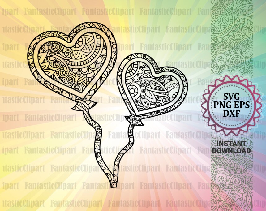 Download Two Hearts Svg Two Hearts Clipart Heart Balloon Svg Wedding Etsy