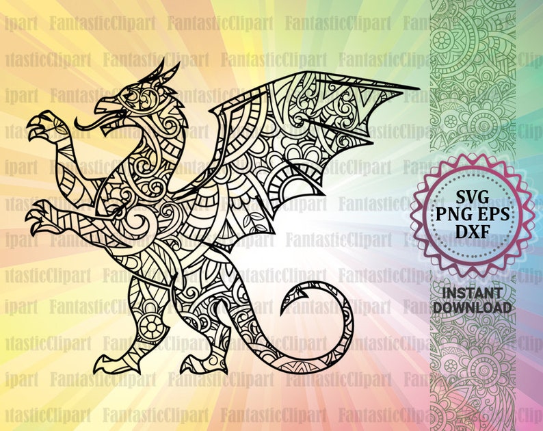 Download Dragon Svg Dragon Mandala Svg Dragon Svg Birthday Dragon | Etsy