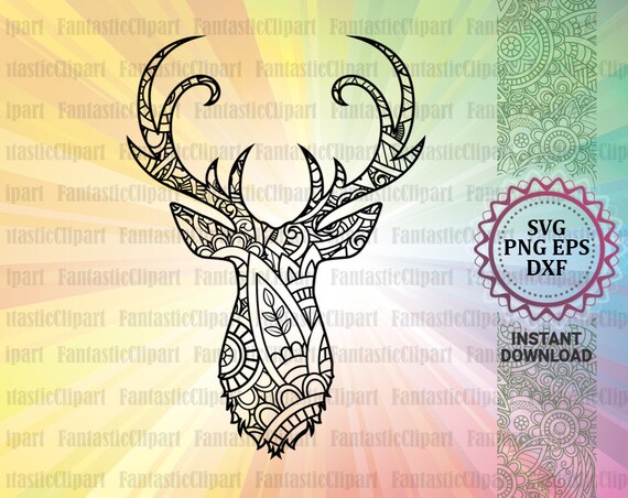Deer Svg Deer Zentangle Svg Deer Mandala Svg Deer Head Svg Etsy