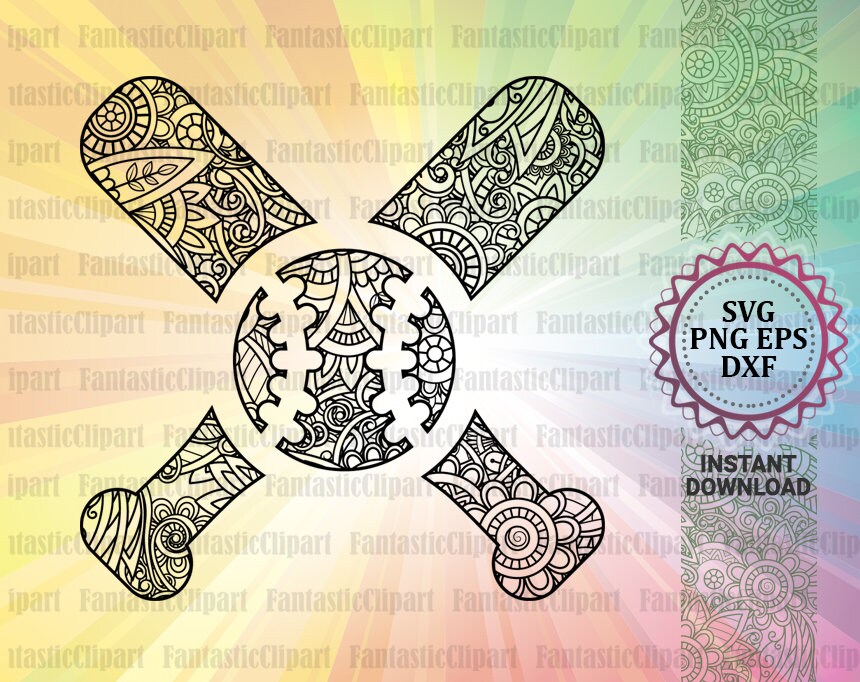 Baseball Mandala Svg Baseball Svg Files Baseball Clipart Etsy