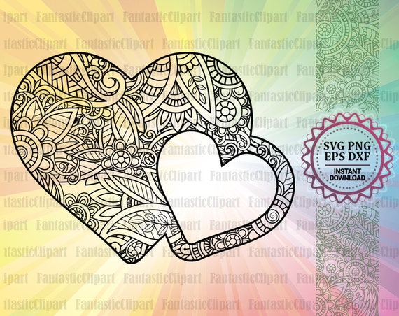 Download Two Hearts Mandala Svg Two Hearts Svg Double Heart Svg Etsy