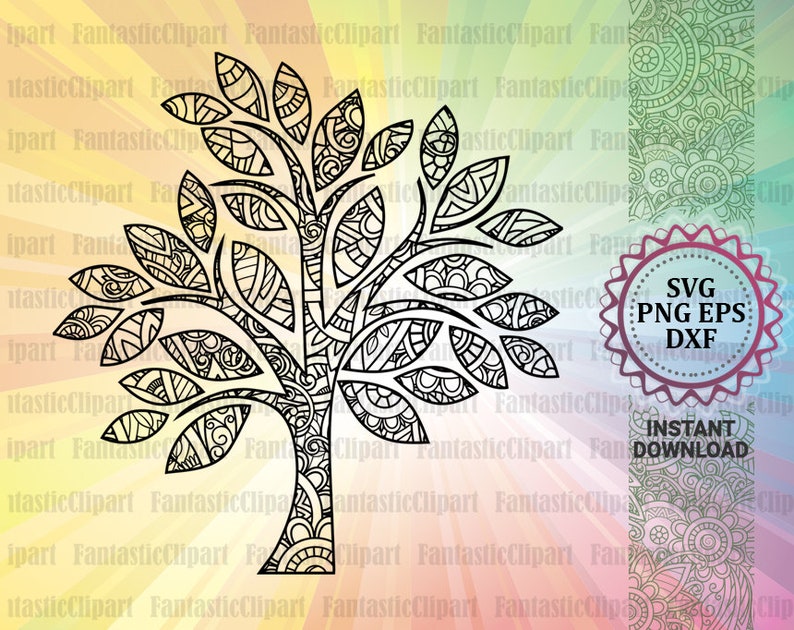 Tree Mandala Svg Tree Art Svg Tree Wall Decal Svg Tree Etsy