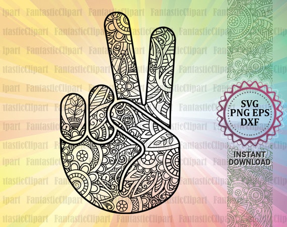 Download Peace Hand Svg Peace Hand Sign Peace Hand Mandala Peace | Etsy