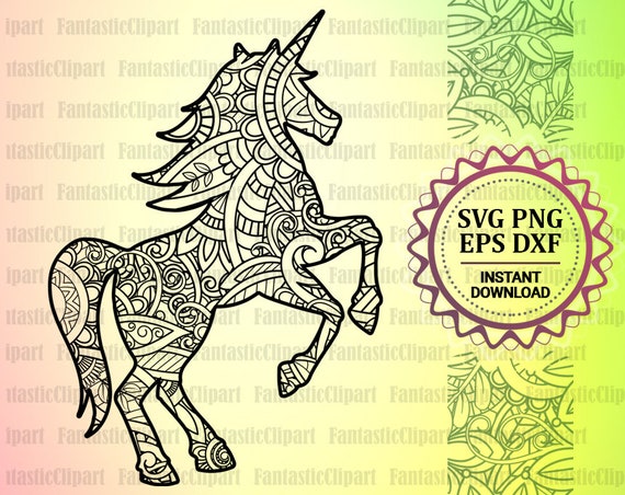 Download Unicorn Mandala Svg Unicorn Zentangle Svg Unicorn Face Svg Etsy