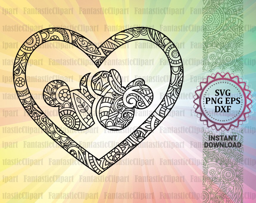 Download Mickey Minnie Heart Svg Mickey Mouse Mandala Svg Minnie | Etsy