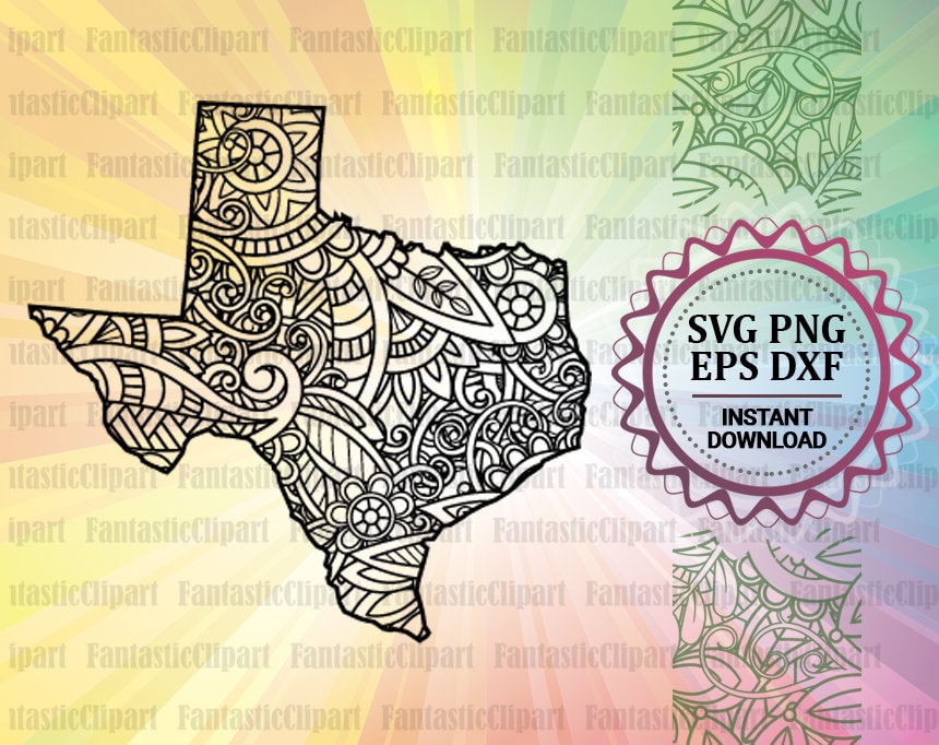 Download Texas Zentangle Svg Texas Mandala Svg Decal Texas State Svg Etsy