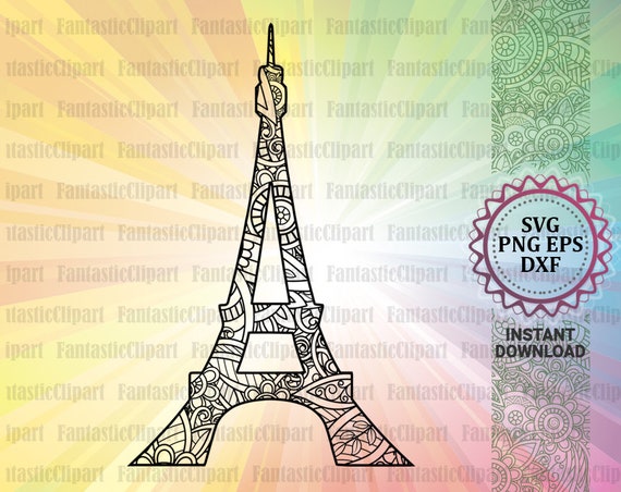 Eiffel Tower Svg Eiffel Tower Clipart Eiffel Tower Mandala Etsy