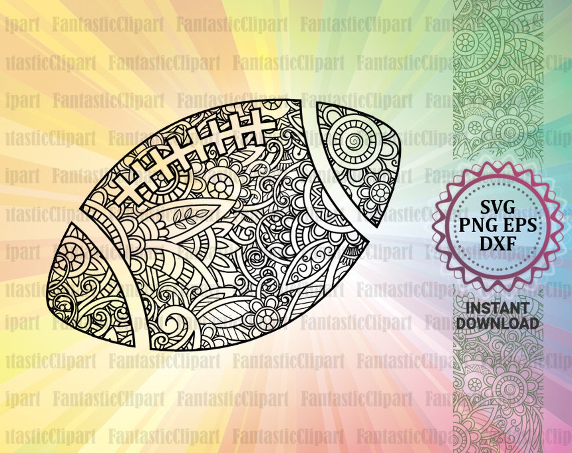 Football Svg Football Mandala Design Football Clipart Etsy