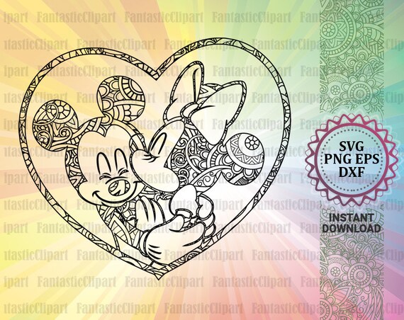 Download Mickey Minnie Heart Svg Mickey Minnie Heart Decal Mickey Etsy
