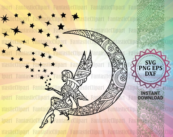 Fairy Svg Fairy Svg Files For Cricut Fairy Moon Svg Fairy Etsy