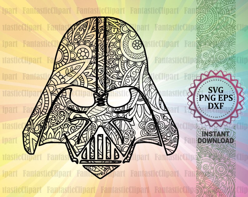 Darth Vader Svg Darth Vader Mandala Svg Darth Vader Clipart | Etsy
