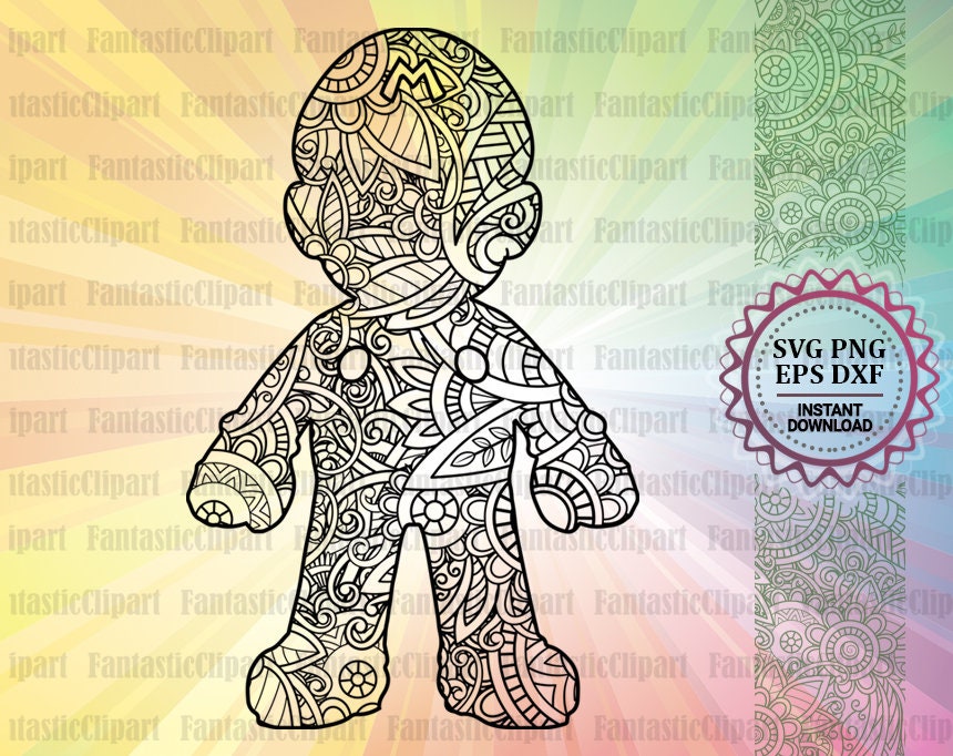 Download Mario Svg Mario Svg Files For Cricut Mario Clipart Mario Digital Print Disney Character Svg Mandala