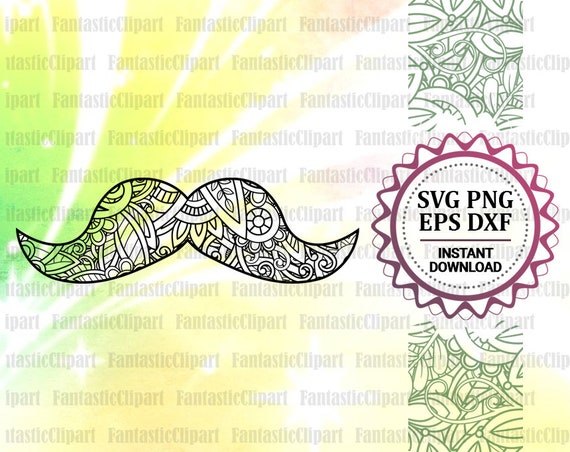 Download Mustache Svg Mustache Clipart Mustache Zentangle Mustache Etsy