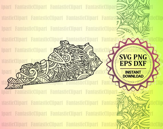 Download Kentucky Zentangle Svg Kentucky Mandala Svg Decal Kentucky Etsy