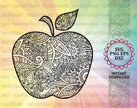 Download Apple Mandala Svg Apple Clipart Apple Cut File Apple Decal Etsy