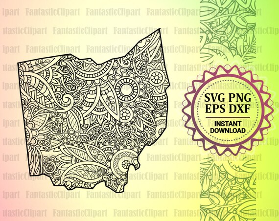 Download Ohio Zentangle Svg Ohio Mandala Svg Decal Ohio State Svg Etsy