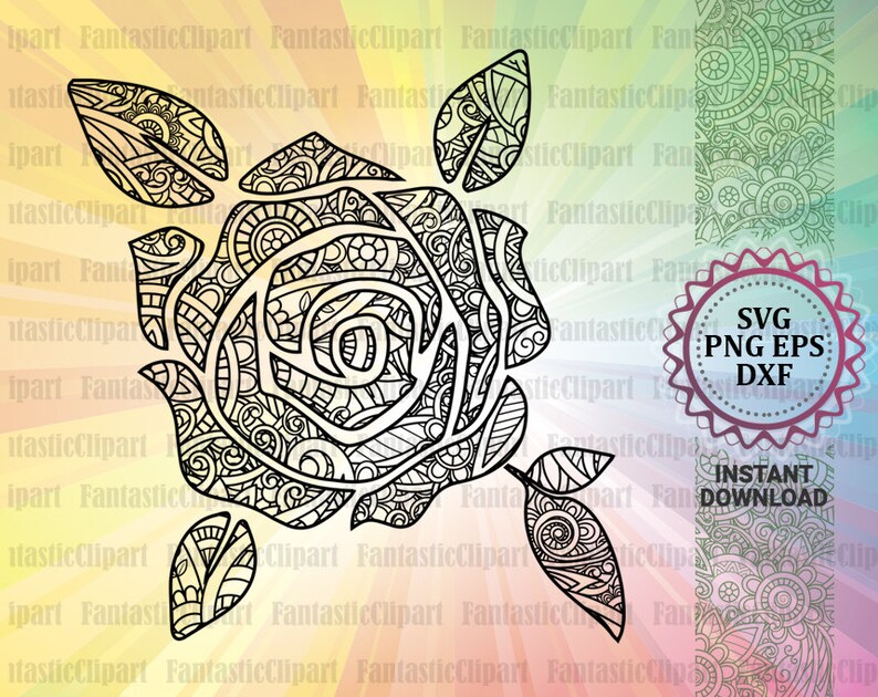 Download Rose Mandala SVG sticker rose Rose Art SVG clipart rose | Etsy