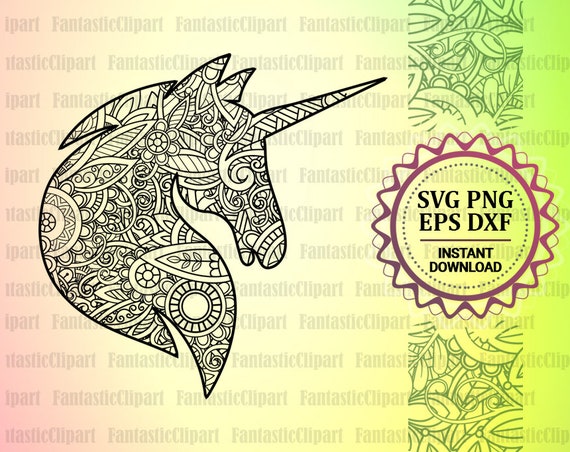 Download Unicorn Cut File Unicorn Mandala Svg Unicorn Zentangle Svg Etsy PSD Mockup Templates