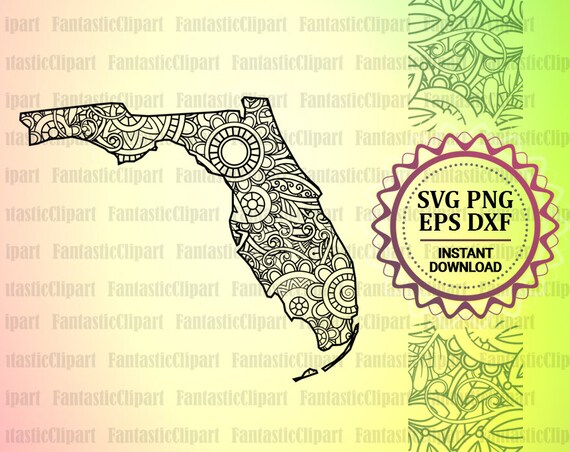 Download Florida Zentangle Svg Florida Mandala Svg Decal Florida Etsy PSD Mockup Templates