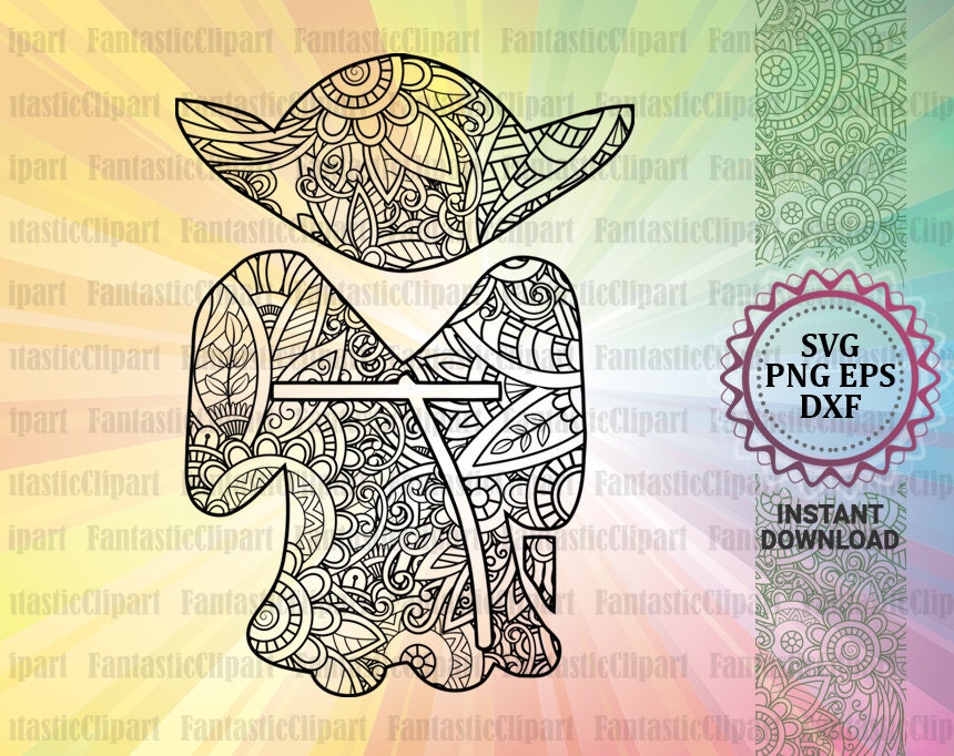 Download Yoda Svg Star Wars Mandala Svg Yoda Silhouette Svg Star Etsy
