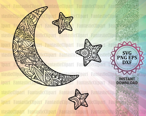 Download Moon Svg Moon Decal Moon Stars Svg Moon Stars Clipart Moon Etsy