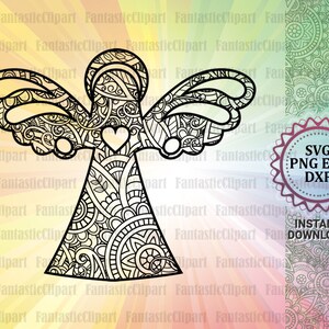 Download Angel Mandala Svg Angel Mandala Clipart Angel Mandala Shirt Etsy 3D SVG Files Ideas | SVG, Paper Crafts, SVG File